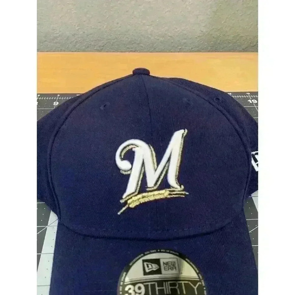 Milwaukee Brewers Hat Mens M/L MLB New Era Diamond Era Classic 39THIRTY Flex - Picture 3 of 6
